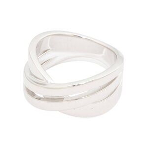 MILOR SILVER Silver Made In Italy Sterling Silver Crossover Ring